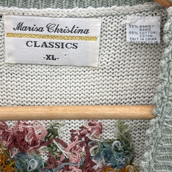 Marisa Christina Vintage Country Plaid Floral Button Up Sweater Vest Women XL - Picture 6 of 10